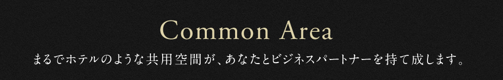 Common Area まるでホテルのような共用空間が、あなたとビジネスパートナーを持て成します。