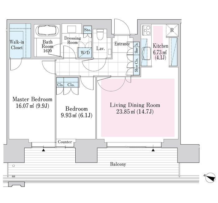 六本木グランドタワーレジデンス1405号室 2LDK お気に入りに追加
Room Detail