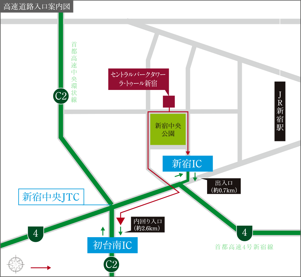 高速道路入口案内図