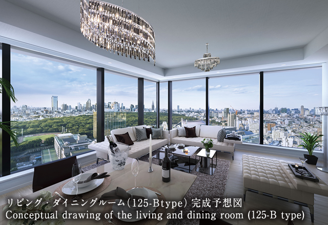 リビング・ダイニングルーム(125-Btype)完成予想図 Conceptual drawing of the living and dining room (125-B type)